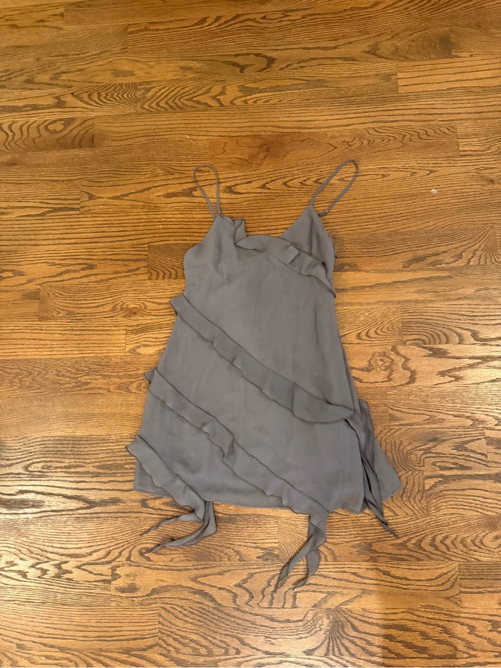 Women's Sleeveless Ruffle Slip Top - Brown